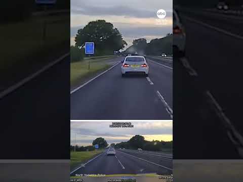 You are currently viewing UK police pursuit ends with car flying over roundabout