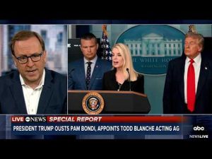 Read more about the article JUST IN: President Trump announced that Pam Bondi has been ousted as his attorney general