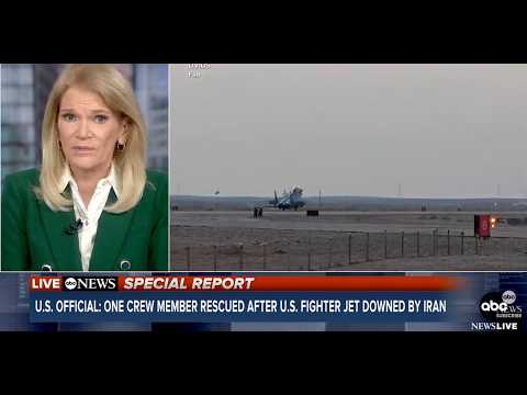 Read more about the article One crew member aboard the downed fighter jet over Iran has been rescued, according to official