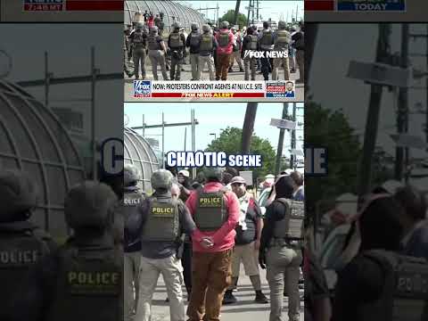 Read more about the article ICE agents CLASH with protesters outside NJ facility #foxnews #news #shorts #immigration