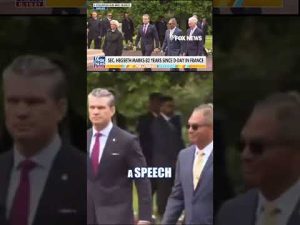 Read more about the article Hegseth HONORS fallen D-Day troops in France #foxnews #news #shorts #ww2