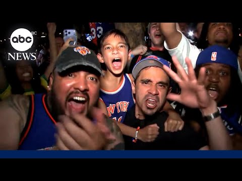 Read more about the article Thousands of fans flood the streets of NYC after Knick’s historic win