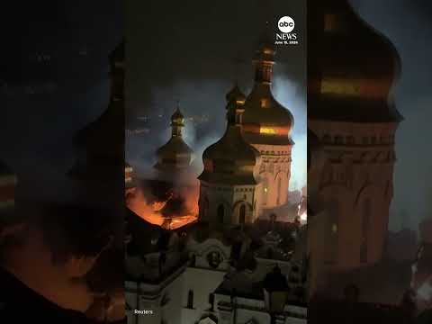 Read more about the article Russia bombards Kyiv with drones and missiles, and sets fire to historic cathedral #news #ukraine