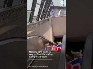 Read more about the article Norway fans do “Viking Row” on way to first World Cup game in 28 years