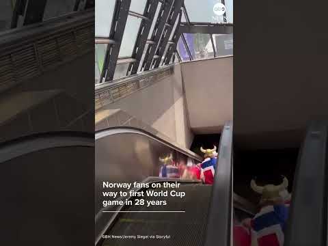 Read more about the article Norway fans do “Viking Row” on way to first World Cup game in 28 years