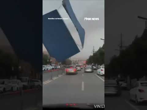 Read more about the article Powerful winds RIP steel roof onto vehicles in China #foxnews #news #shorts #china #weather