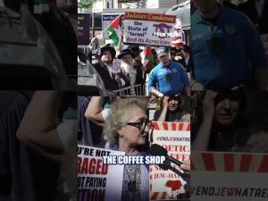 Read more about the article WATCH: Protests outside Brooklyn coffee shop that banned Rep Goldman #shorts #usa #news #media