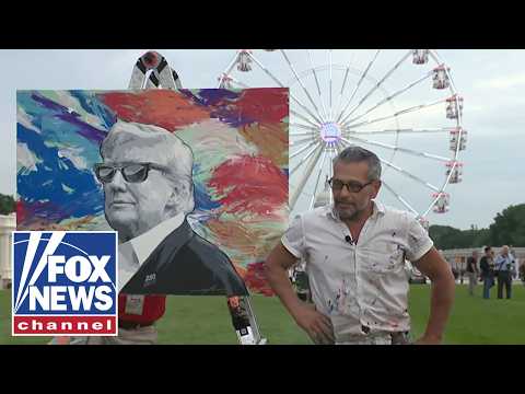 Read more about the article ‘THE GOAT’: Artist paints President Trump LIVE
