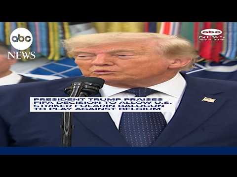 Read more about the article Trump praises decision to allow U.S. striker Folarin Balogun to play against Belgium