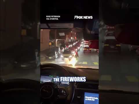 You are currently viewing Passengers TERRIFIED as Waymo car drives into live fireworks #shorts #news #foxnews #waymo #viral
