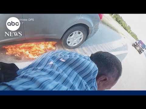 Read more about the article Texas officer races to save man from burning car