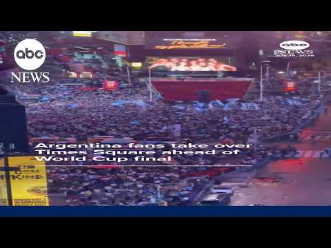 Read more about the article Argentina fans take over Times Square ahead of World Cup final