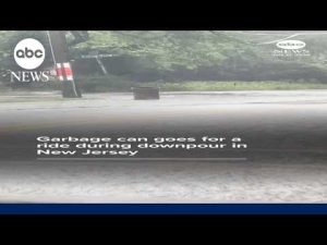 Read more about the article Garbage can goes for a ride during downpour in New Jersey
