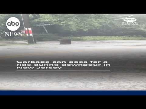 You are currently viewing Garbage can goes for a ride during downpour in New Jersey