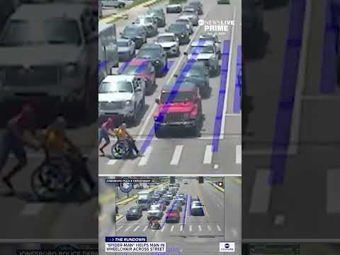 You are currently viewing Spider-man helps man in wheelchair cross the street