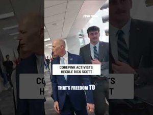 Read more about the article Far-left CODEPINK activists HECKLE Rick Scott #foxnews #news #us #fox