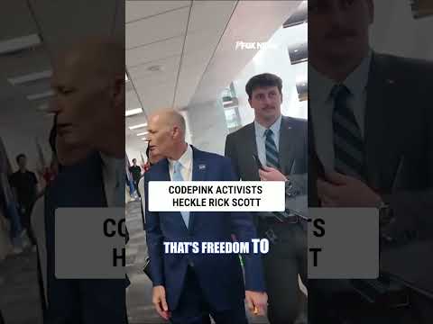 Read more about the article Far-left CODEPINK activists HECKLE Rick Scott #foxnews #news #us #fox