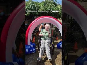 Read more about the article Nursing home residents roll through ‘sprinkler car wash’ to beat the summer heat #foxnews #shorts