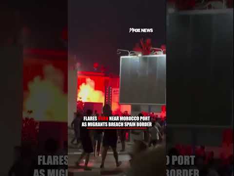 Read more about the article FLAMES BURN as migrants breach Spain border #foxnews #news #us #fox