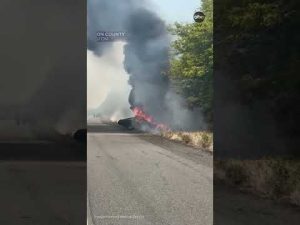 Read more about the article Car engulfed in flames on interstate