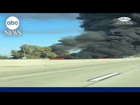 You are currently viewing Fuel tanker erupts into flames after freeway crash in Central California