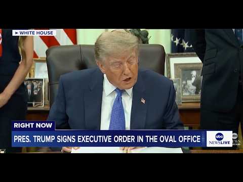 Read more about the article President Trump signs executive order in the Oval Office: LIVE