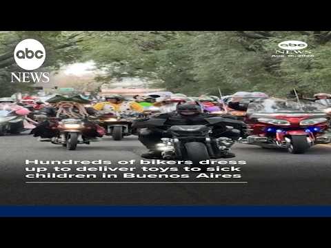 You are currently viewing Hundreds of bikers dress up to deliver toys to sick children in Buenos Aires
