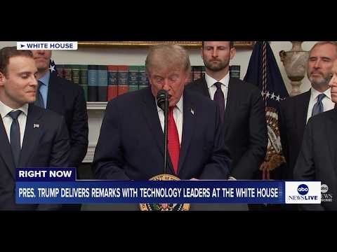 Read more about the article President Trump delivers remarks with technology leaders at the White House: LIVE
