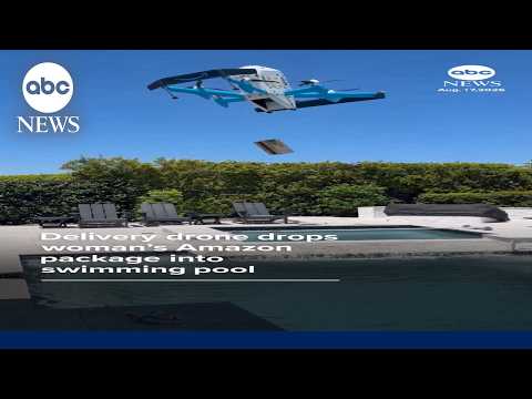 You are currently viewing Delivery drone drops woman’s Amazon package into swimming pool