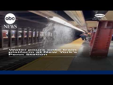 Read more about the article Water pours onto train platform at New York’s Penn Station