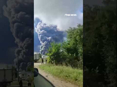 Read more about the article Thick smoke RISES after reported Ukrainian drone attack on Russian warehouse #shorts #us #news