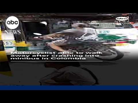 Read more about the article Motorcyclist able to walk away after crashing into minibus in Colombia