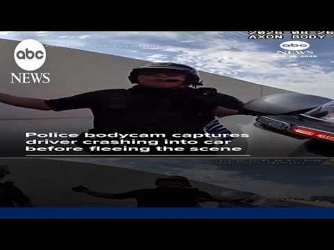 Read more about the article Police bodycam captures driver crashing into car before fleeing the scene