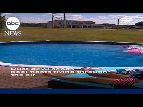 Read more about the article Dust devil sends pool floats flying